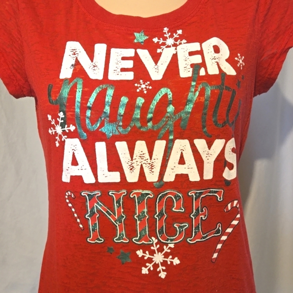 Rocker girl burnout Retro lightweight Christmas T-shirt